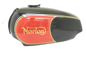 Norton Commando Roadster Black & Red Painted Petrol Tank With Cap & Tap|Fit For
