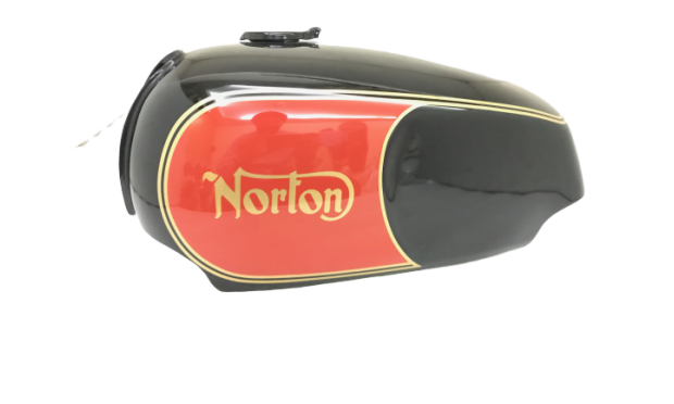 Norton Commando Roadster Black & Red Painted Petrol Tank With Cap & Tap|Fit For