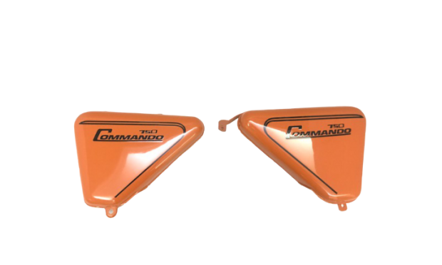 FIT FOR NORTON COMMANDO ROADSTER ORANGE PAINTED TOOL BOX TANK +SIDE PANEL 