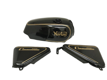 NORTON COMMANDO ROADSTER BLACK GAS FUEL PETROL TANK WITH SIDE PANEL|Fit For