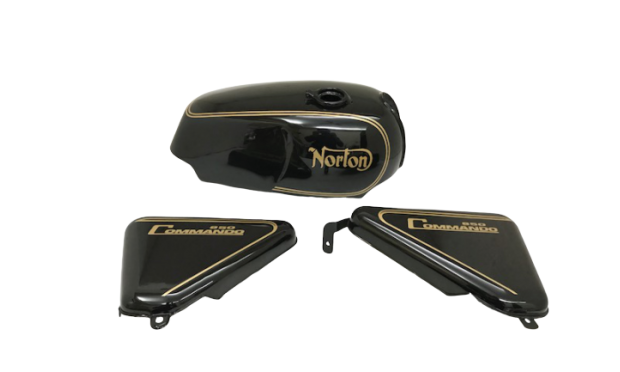 NORTON COMMANDO ROADSTER BLACK GAS FUEL PETROL TANK WITH SIDE PANEL|Fit For