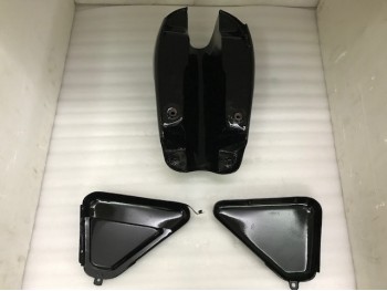 FIT FOR NORTON COMMANDO ROADSTER BLACK GAS FUEL PETROL TANK WITH SIDE PANEL