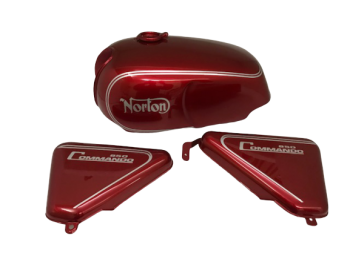 Norton Commando Roadster Cherry Painted Petrol Tank  With Side Panel|Fit For