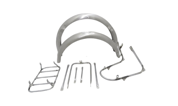 FIT FOR NORTON 16H FRONT AND REAR MUDGUARD SET WITH COMPLETE STAY KIT 
