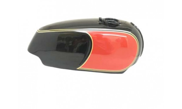 Fit For Norton Commando Roadster Black & Red Painted Petrol Tank With Cap & Tap