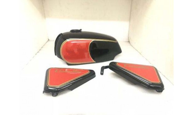 Fit For Norton Commando Roadster Black & Red Painted Petrol Tank + Side Panel 