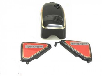 Fit For Norton Commando Roadster Black & Red Painted Petrol Tank + Side Panel 