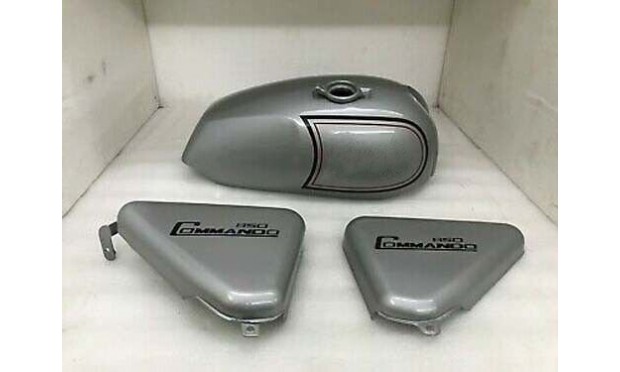 Fit For Norton Commando Roadster Silver Painted Petrol Tank 850 With Side Panel 