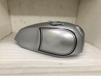 FIT FOR NORTON COMMANDO ROADSTER SILVER PAINTED WITH LOGO ALUMINUM PETROL TANK