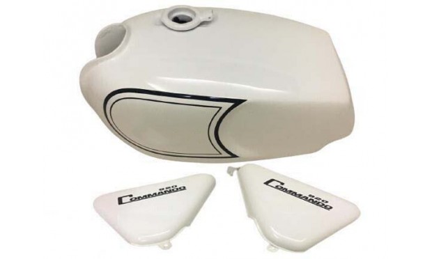 FIT FOR NORTON COMMANDO ROADSTER WHITE PAINTED TANK + SIDE PANEL 