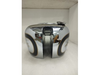 Fit For AJS V Twin 1936 Export Model Black & Chrome Fuel Petrol Gas Tank