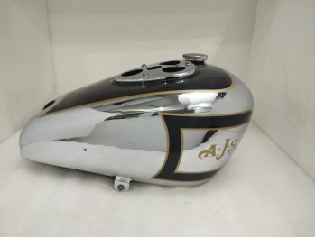 Fit For AJS V Twin 1936 Export Model Black & Chrome Fuel Petrol Gas Tank