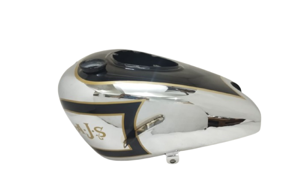 Fit For AJS V Twin 1936 Export Model Black & Chrome Fuel Petrol Gas Tank