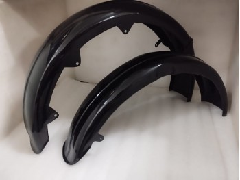 FIT FOR ARIEL SQUARE FOUR 1000CC BLACK FRONT & REAR MUDGUARD SET +STAYS 1951-57