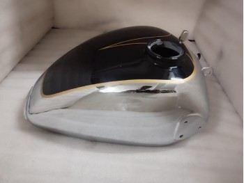 Fit For DKW SB350 1934 Black & Chrome Steel Petrol Fuel Tank