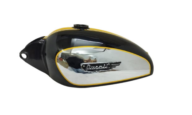 Fit For Ducati 350Cc Scrambler Chrome Yellow Black Petrol Tank + Badges  + Cap
