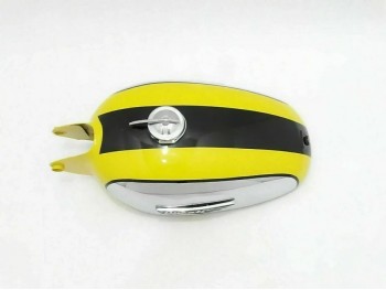 Fit For Ducati 350CC Scrambler Chrome Yellow Black Gas Tank with Lid & Badge