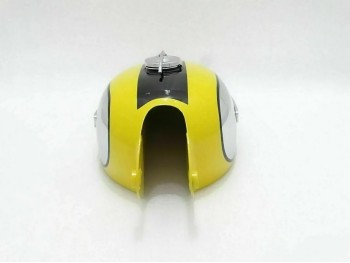 Fit For Ducati 350CC Scrambler Chrome Yellow Black Gas Tank with Lid & Badge
