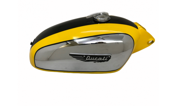 Ducati 350Cc Scrambler Chrome Yellow & Black Petrol Tank + Cap & Badges(Fit For)