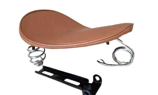 HARLEY CHOPPER BOBBER SUZUKI KAWASAKI BROWN SOLO SEAT + SPRING BRACKET XS650 |Fit For