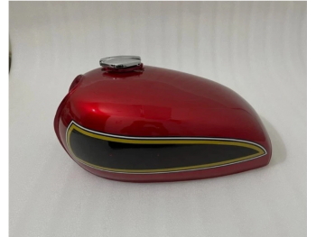 Fit for Honda CB550 CB550K 1974-75 Cherry & Black Painted Petrol Gas Tank Steel +Cap