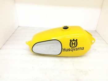 HUSQVARNA 1974 CR 250 WR 250 MAG REPRO YELLOW PAINTED CHROME STEEL TANK|Fit For