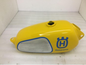 HUSQVARNA 1974 CR 250 WR 250 MAG REPRO YELLOW PAINTED CHROME STEEL TANK|Fit For