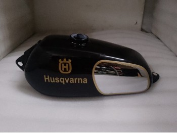 FIT FOR HUSQVARNA 1974 CR 250 WR 250 MAG REPRO Black PAINTED CHROME STEEL TANK