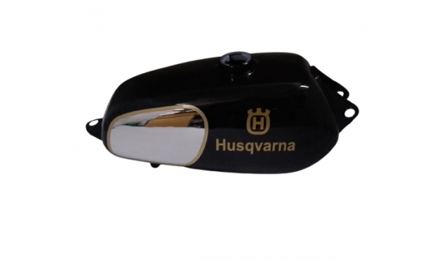 FIT FOR HUSQVARNA 1974 CR 250 WR 250 MAG REPRO Black PAINTED CHROME STEEL TANK
