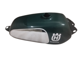 FIT FOR HUSQVARNA 1974 CR 250 WR 250 MAG REPRO GREEN PAINTED CHROME STEEL TANK