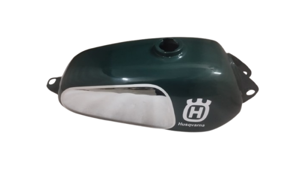 FIT FOR HUSQVARNA 1974 CR 250 WR 250 MAG REPRO GREEN PAINTED CHROME STEEL TANK