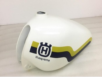 HUSQVARNA CR WR XC 250 430 White Painted Yellow & Blue Line Steel Tank 1981-1983|Fit For