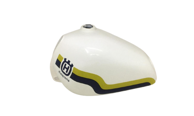 HUSQVARNA CR WR XC 250 430 White Painted Yellow & Blue Line Steel Tank 1981-1983|Fit For