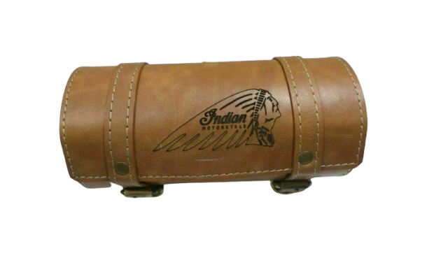 Indian Chief Motorcycle Tan Color Pure Leather Engraved Tool Bag |Fit For