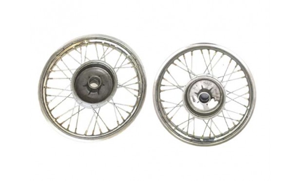 Pair Chrome Plate Front Rear 16 Wm2 Jawa 250 350 Cw 36 Holes Rims + Spokes