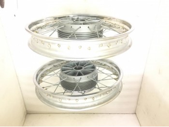 Pair Chrome Plate Front Rear 16 Wm2 Jawa 250 350 Cw 36 Holes Rims + Spokes