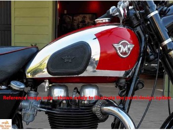 FIT FOR MATCHLESS AJS TWIN G9 G12 RED PAINTED CHROME STEEL PETROL TANK + Cap + Tap (Badges Not Included)