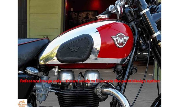 FIT FOR MATCHLESS AJS TWIN G9 G12 RED PAINTED CHROME STEEL PETROL TANK + Cap + Tap (Badges Not Included)
