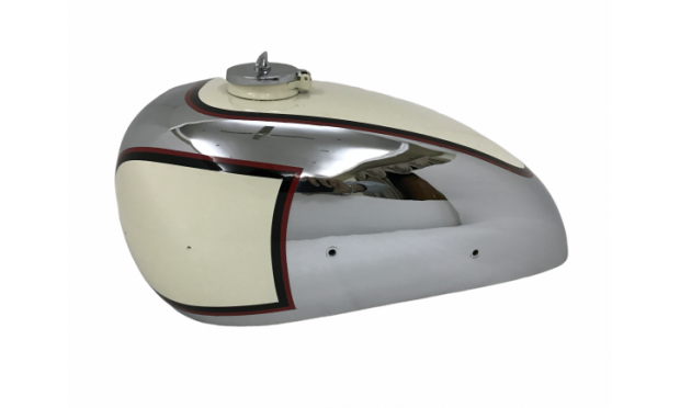 PANTHER M100 600cc CREAM PAINTED CHROME GAS FUEL TANK 1947-1953 WITH CAP|Fit For