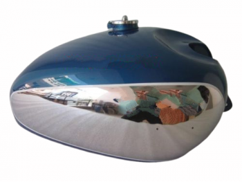 PANTHER M100 M120 CHROME AND BLUE PAINTED GAS FUEL TANK WITH FUEL CAP |Fit For