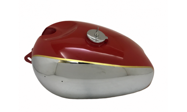 PANTHER M100 M120 CHROME AND RED PAINTED GAS FUEL TANK WITH FUEL CAP |Fit For