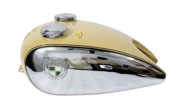 Fit For Puch 250 Tf 1952 250Cc Yellow & Chrome Petrol Fuel Tank Without Cap 