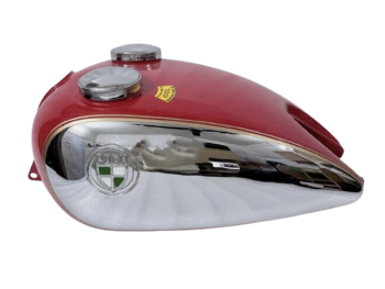 Fit For Puch 250 Tf 1952 250Cc Red & Chrome Petrol Fuel Tank Without Cap