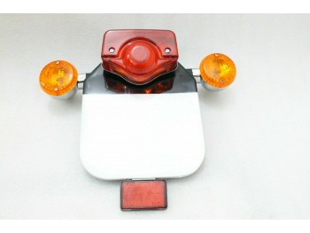 REAR NUMBER PLATE WITH INDICATOR, TAIL LIGHT & REFLECTOR FOR ROYAL ENFIELD |Fit For