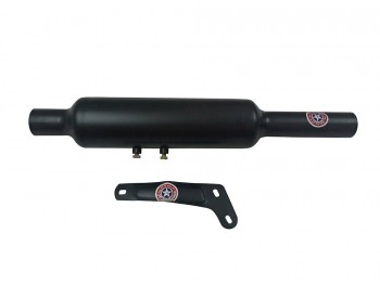 Royal Enfield Black Powder Coated 500cc Short Exhaust Silencer & Bracket|Fit For