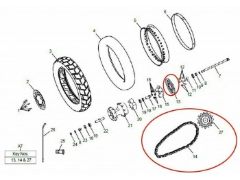 Chain & Rear front Chain Sprocket Kit Fits For Royal Enfield Himalayan 411CC