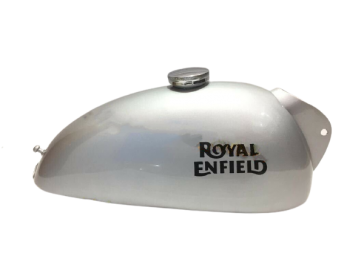 ROYAL ENFIELD TRIALS 1.5 GALLON SILVER PAINTED PETROL FUEL TANK |Fit For