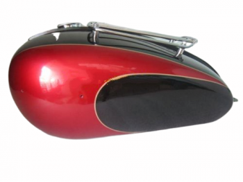 Triumph T150 Black And Cherry Fuel Tank With Grill Rack & Fuel Cap (Fits For)