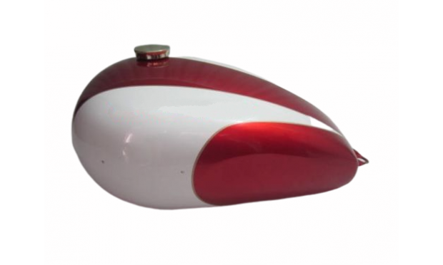 Triumph T150 Trident Cherry & Cream Painted Fuel Tank With Brass Cap & Tap|Fit For