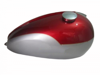 TRIUMPH T150 TRIDENT CHERRY & SILVER PAINTED FUEL TANK WITH CHROME CAP & TAP|Fit For